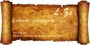 Lokodi Zsigmond névjegykártya